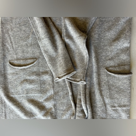 NWT Cuyana Single-Origin Open Cashmere Long Cardigan in Light Heather Grey - Picture 6 of 10